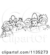 Poster, Art Print Of Retro Vintage Black And White Children Wearing Hats