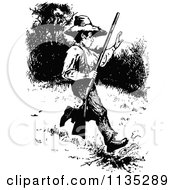 Poster, Art Print Of Retro Vintage Black And White Boy Hunting