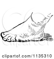 Clipart Of A Retro Vintage Black And White Foot 2 Royalty Free Vector Illustration by Prawny Vintage