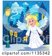 Poster, Art Print Of Blond Christmas Girl Angel