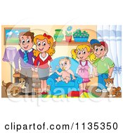 Poster, Art Print Of Happy Family In A Living Room