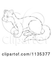 Cartoon Of A Cute Outlined Weasel Royalty Free Vector Clipart by Alex Bannykh