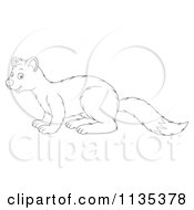 Cartoon Of A Cute Outlined Weasel 2 Royalty Free Vector Clipart by Alex Bannykh