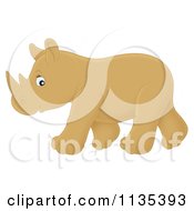 Cartoon Of A Cute Baby Rhino Royalty Free Vector Clipart