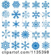 Poster, Art Print Of Blue Snowflakes