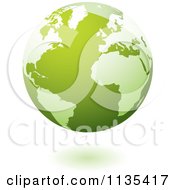 Poster, Art Print Of Floating Green Planet Earth And Shadow