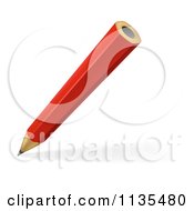 Clipart Of A Red Pencil Writing Royalty Free Vector Illustration