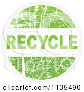 Poster, Art Print Of Round Grungy Green Recycle Icon