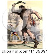 Clipart Of Jack The Giant Killer In Battle 1 Royalty Free Illustration by Prawny Vintage