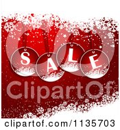 Poster, Art Print Of Red Christmas Sale Background With Snowflakes