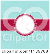 Clipart Of A Retro Red And Blue Christmas Background With Dots And A Frame Royalty Free Vector Illustration by KJ Pargeter