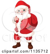 Poster, Art Print Of Santa Carrying A Sack Over His Shoulder