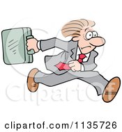 Poster, Art Print Of Late Businessman Running With A Briefcase