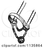 Clipart Of A Retro Vintage Horse Halter In Black And White Royalty Free Vector Illustration