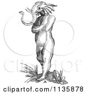 Poster, Art Print Of Retro Vintage Fantasy Elephant Headed Man Black And White