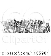 Poster, Art Print Of Retro Vintage Crowd On A Rhine Boat In Black And White