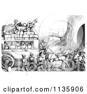 Poster, Art Print Of Retro Vintage Soldiers Stopping An Omnibus In Black And White