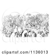 Poster, Art Print Of Retro Vintage Crowded Pub In Black And White