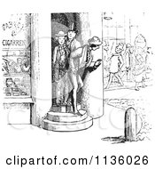 Poster, Art Print Of Retro Vintage Men Avoiding Someone In Black And White