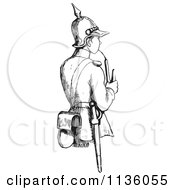 Poster, Art Print Of Retro Vintage Soldier Smoking A Pipe In Black And White