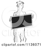 Clipart Of A Retro Vintage X Ray Patient Black And White Royalty Free Vector Illustration