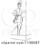 Poster, Art Print Of Retro Vintage Window Mannequin Display Model In A Dress Black And White