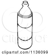 Clipart Of A Retro Vintage Black And White Water Bottle Royalty Free Vector Illustration
