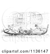 Poster, Art Print Of Retro Vintage Gondola On The Grand Canal In Black And White