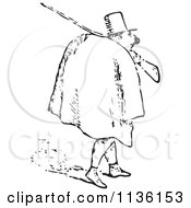 Clipart Of A Retro Vintage Sketch Of A Man In Black And White 2 Royalty Free Vector Illustration