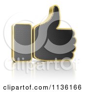 Poster, Art Print Of 3d Perforated Metal Thumb Up Icon