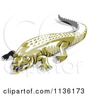 Clipart Of A Retro Crocodile 1 Royalty Free Vector Illustration