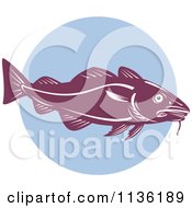 Clipart Of A Retro Cod Fish 3 Royalty Free Vector Illustration