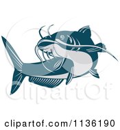 Poster, Art Print Of Retro Blue Catfish
