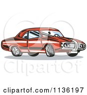 Poster, Art Print Of Retro Red Muscle Car