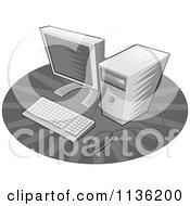 Poster, Art Print Of Retro Grayscale Desktop Computer
