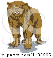 Clipart Of A Brown Bear Royalty Free Vector Illustration