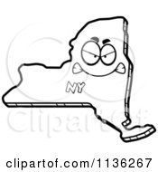 Poster, Art Print Of Outlined Mad New York State Character