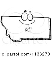 Poster, Art Print Of Outlined Happy Montana State Character