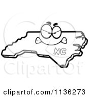 Cartoon Clipart Of An Outlined Happy North Carolina State Character Black And White Vector Coloring Page by Cory Thoman