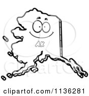 Poster, Art Print Of Outlined Happy Alaska State Character