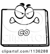 Cartoon Clipart Of An Outlined Mad Colorado State Character Black And White Vector Coloring Page