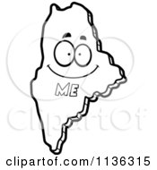 Cartoon Clipart Of An Outlined Mad Maine State Character Black And White Vector Coloring Page