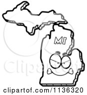 Poster, Art Print Of Outlined Mad Michigan State Character