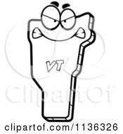 Cartoon Clipart Of An Outlined Mad Vermont State Character Black And White Vector Coloring Page