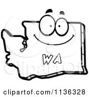 Poster, Art Print Of Outlined Happy Washington State Character