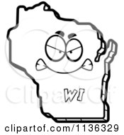 Poster, Art Print Of Outlined Mad Wisconsin State Character