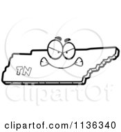 Cartoon Clipart Of An Outlined Mad Tennessee State Character Black And White Vector Coloring Page