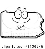 Outlined Happy Pennsylvania State Character