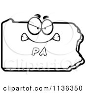 Poster, Art Print Of Outlined Mad Pennsylvania State Character