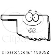 Cartoon Clipart Of An Outlined Happy Oklahoma State Character Black And White Vector Coloring Page